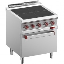 ELECTRIC STOVES 4 PLATES ALIGNED, OVEN GN 2/1    E7/4SPF7-N