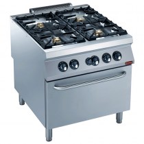 COOKER 4 BURNERS, GAS OVEN GN 2/1   G22/4BF8-N