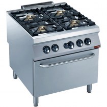 COOKER 4 BURNERS, GAS OVEN GN 2/1 