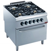 COOKER 4 BURNERS, ELECTRIC OVEN GN 2/1  G22/4BFE8-N
