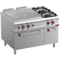 SOLID TOP GAS STOVE, 2 BURNERS, GN 2/1 OVEN, CLOSED NEUTRAL CUPBOARD      G9/T2BFA12-N