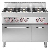 RANGE WITH 6 OPEN BURNERS ON GAS OVEN AND NEUTRAL CUPBOARD   G65/6BFA11-N