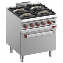 GAS RANGE 4 BURNERS WITH GAS OVEN GN 2/1    G7/4BF7-N