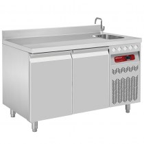 VENTILATED COOLING TABLE, 2 DOORS WITH SINK    DT131/P9A_EV 