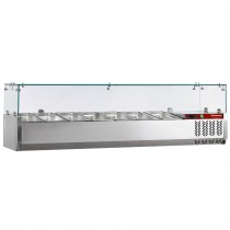 REFRIGERATED STRUCTURE   7X GN 1/4 - 150 MM  WITH SNEEZEGUARD  SX160/DV-R6