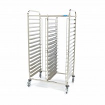 STAINLESS STEEL TRAY TROLLEY BAKERYNORM  600x400