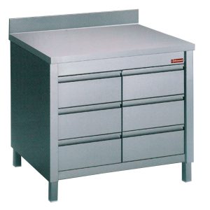 CUPBOARD TABLE WITH DRAWERS