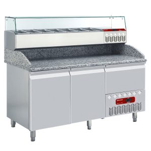 CHLADÍCÍ PIZZA STŮL + PULTOVÁ VITRÍNA   TP23/P9_SY160G/PP9