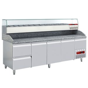 CHLADÍCÍ PIZZA STŮL  + PULTOVÁ VITRÍNA   TP361/P9_SY249G/PP9