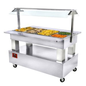BUFFET WARM - BAIN MARIE 4xGN 1/1-150 (WEISSES HOLZ) BBM/4N-A1