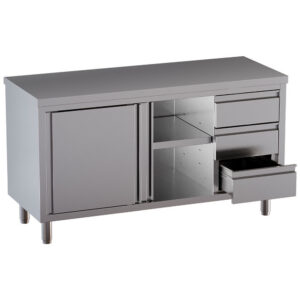 WORK TABLE WITH SLIDING DOORS AND 3 DRAWERS TA167CD-SA2
