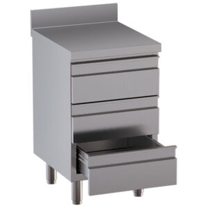 WORK TABLE WITH 3 DRAWERS + REAR UPSTAND TACS67D-SA8